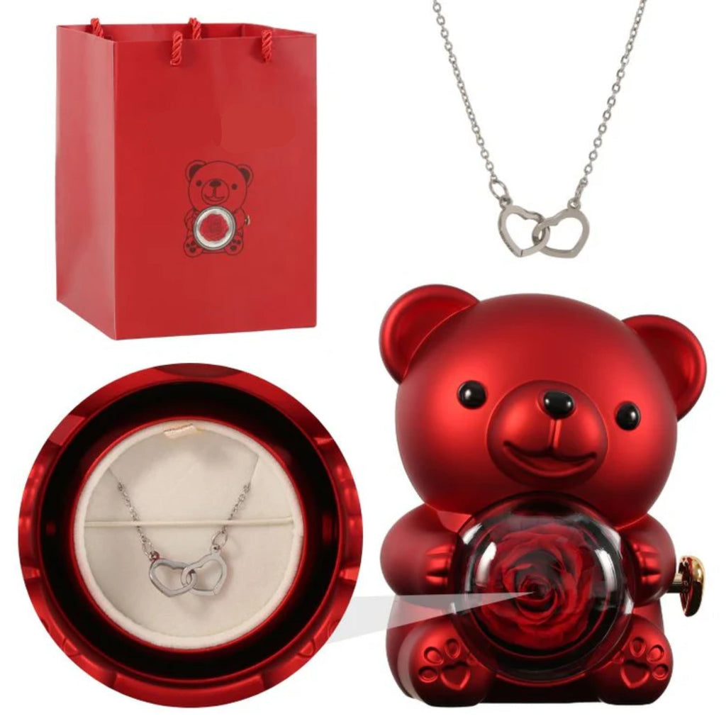 Teddy Themed Customized Jewelry Gift Set With Pendant