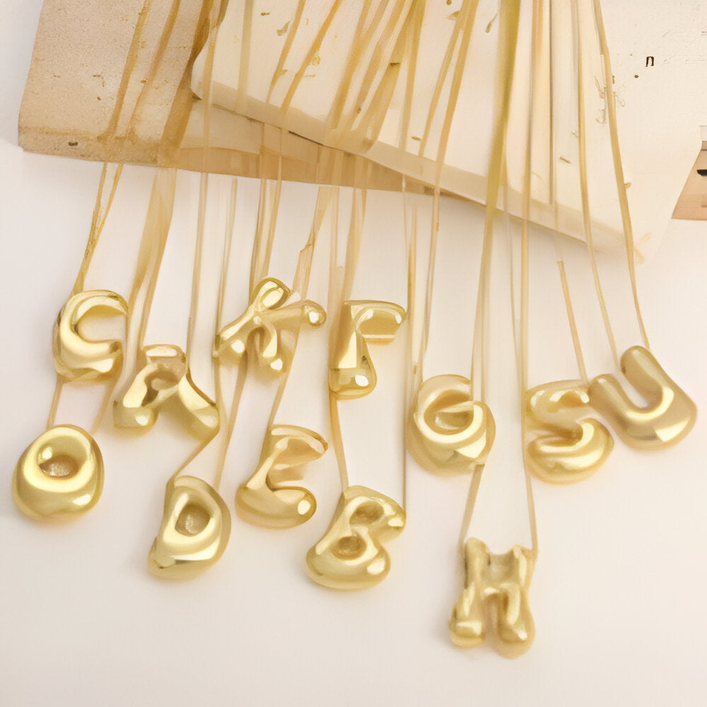 Bubble Initial Letter Necklace