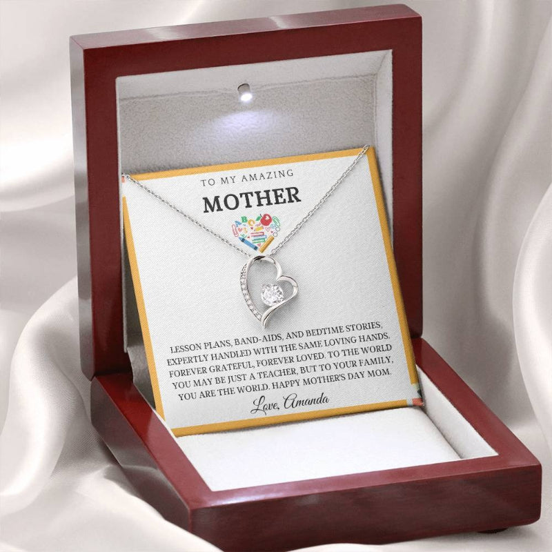 Customized Gift For School Teacher Mom Forever Necklace