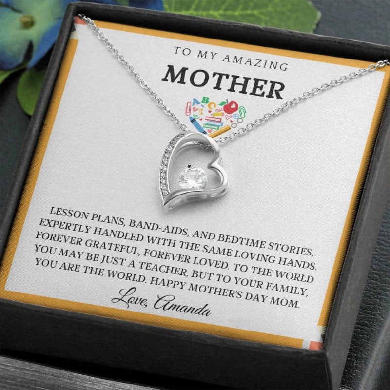 Customized Gift For School Teacher Mom Forever Necklace