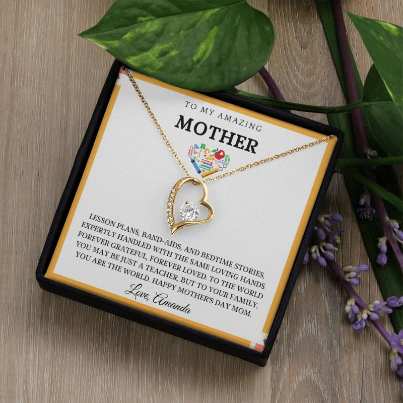 Customized Gift For School Teacher Mom Forever Necklace