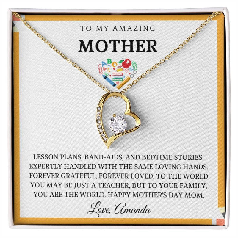 Customized Gift For School Teacher Mom Forever Necklace