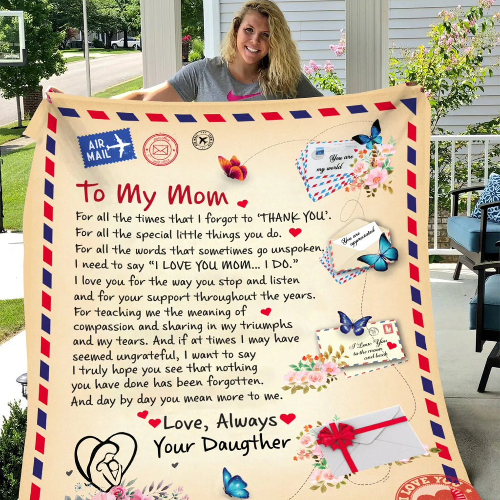 Giant Post Card Blanket Gift For Mom