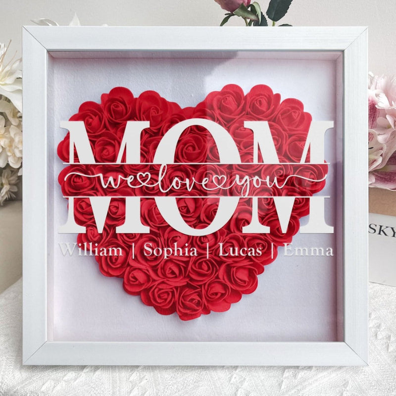Floral Monogram Shadow Gift Box For Mom