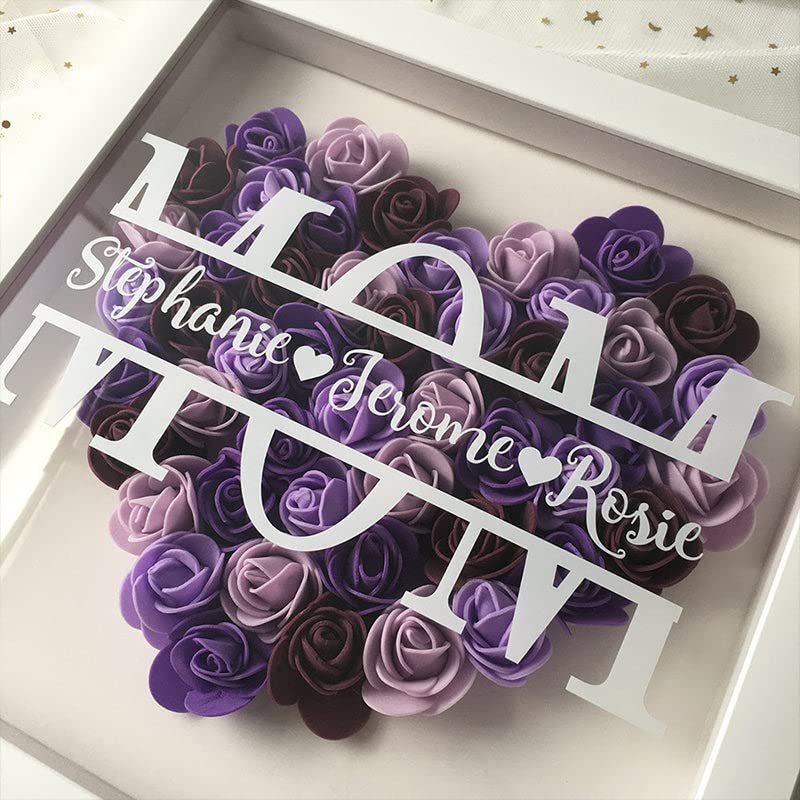 Floral Monogram Shadow Gift Box For Mom