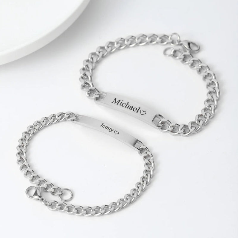 Personalized Engraved Bracelet Set