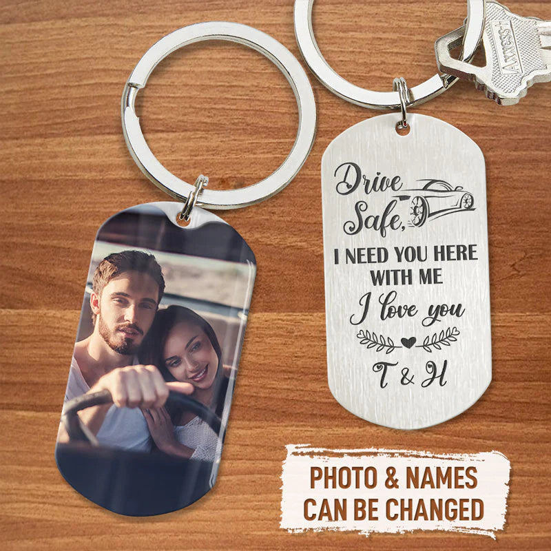 Personalized Text And Photo Tag Keychain