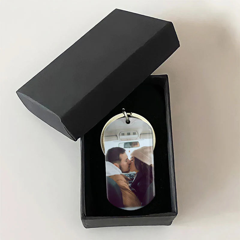 Personalized Text And Photo Tag Keychain