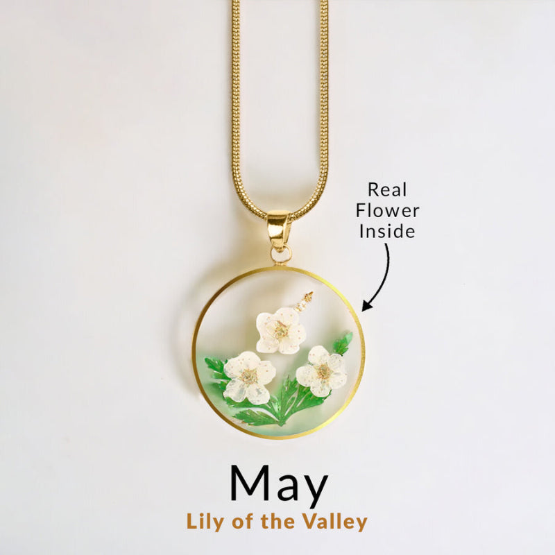 Personalized Birth Flower Jewelry Necklace