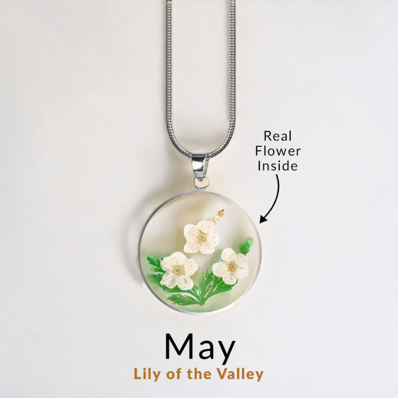 Personalized Birth Flower Jewelry Necklace