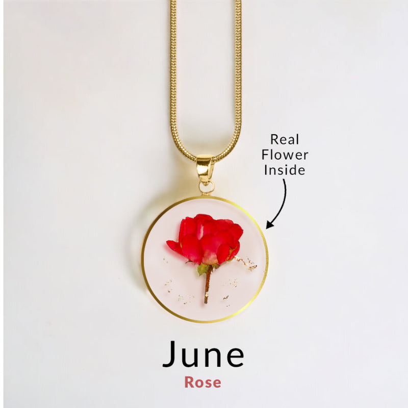 Personalized Birth Flower Jewelry Necklace