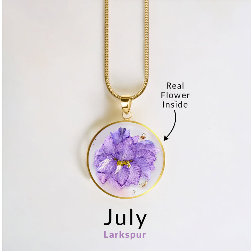 Personalized Birth Flower Jewelry Necklace