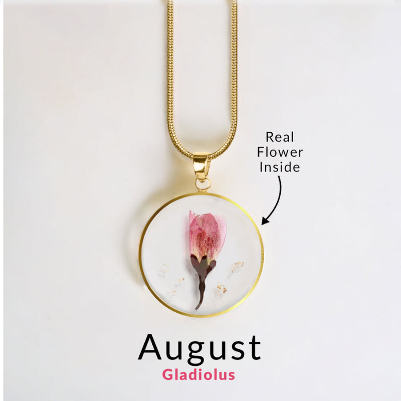 Personalized Birth Flower Jewelry Necklace