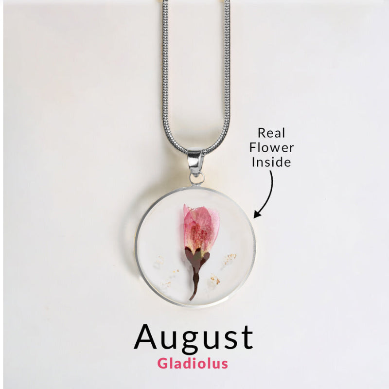 Personalized Birth Flower Jewelry Necklace