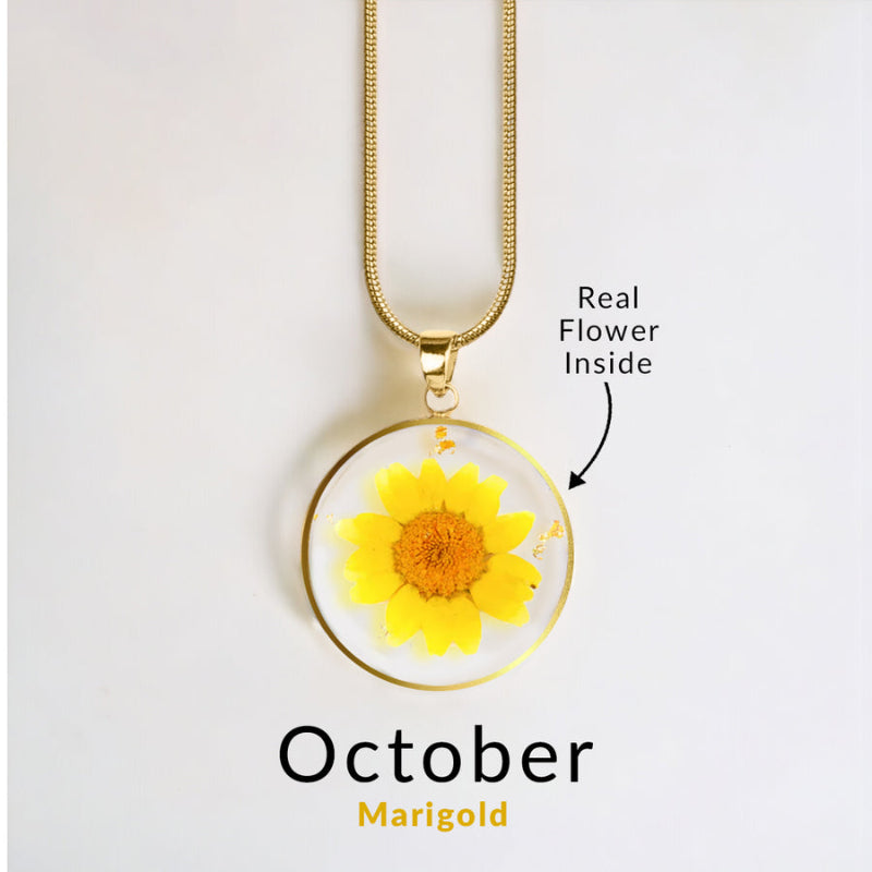 Personalized Birth Flower Jewelry Necklace