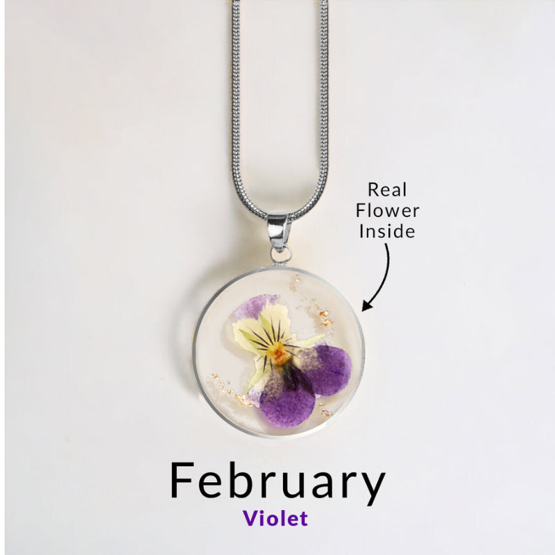 Personalized Birth Flower Jewelry Necklace