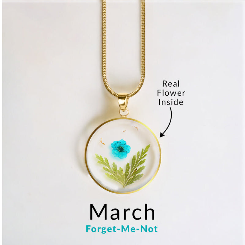 Personalized Birth Flower Jewelry Necklace