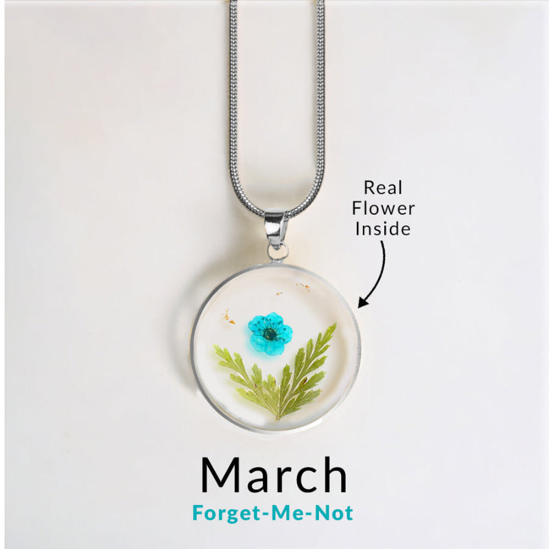 Personalized Birth Flower Jewelry Necklace