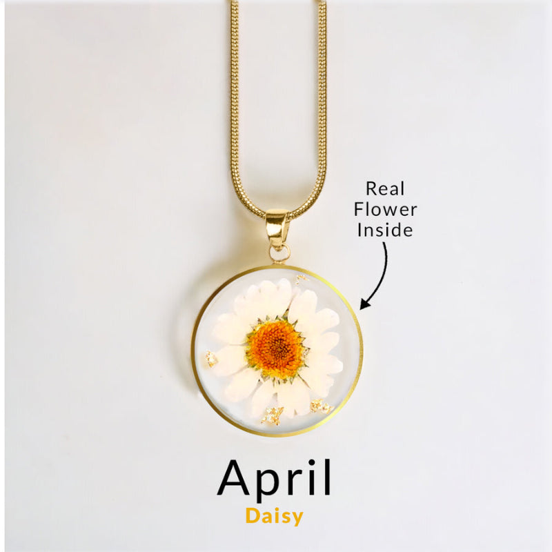 Personalized Birth Flower Jewelry Necklace