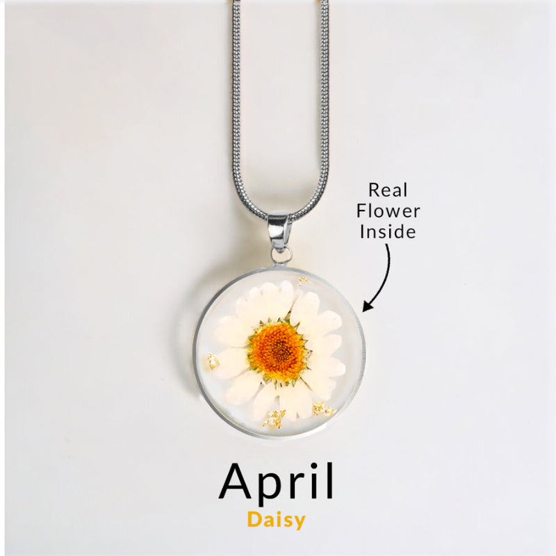 Personalized Birth Flower Jewelry Necklace