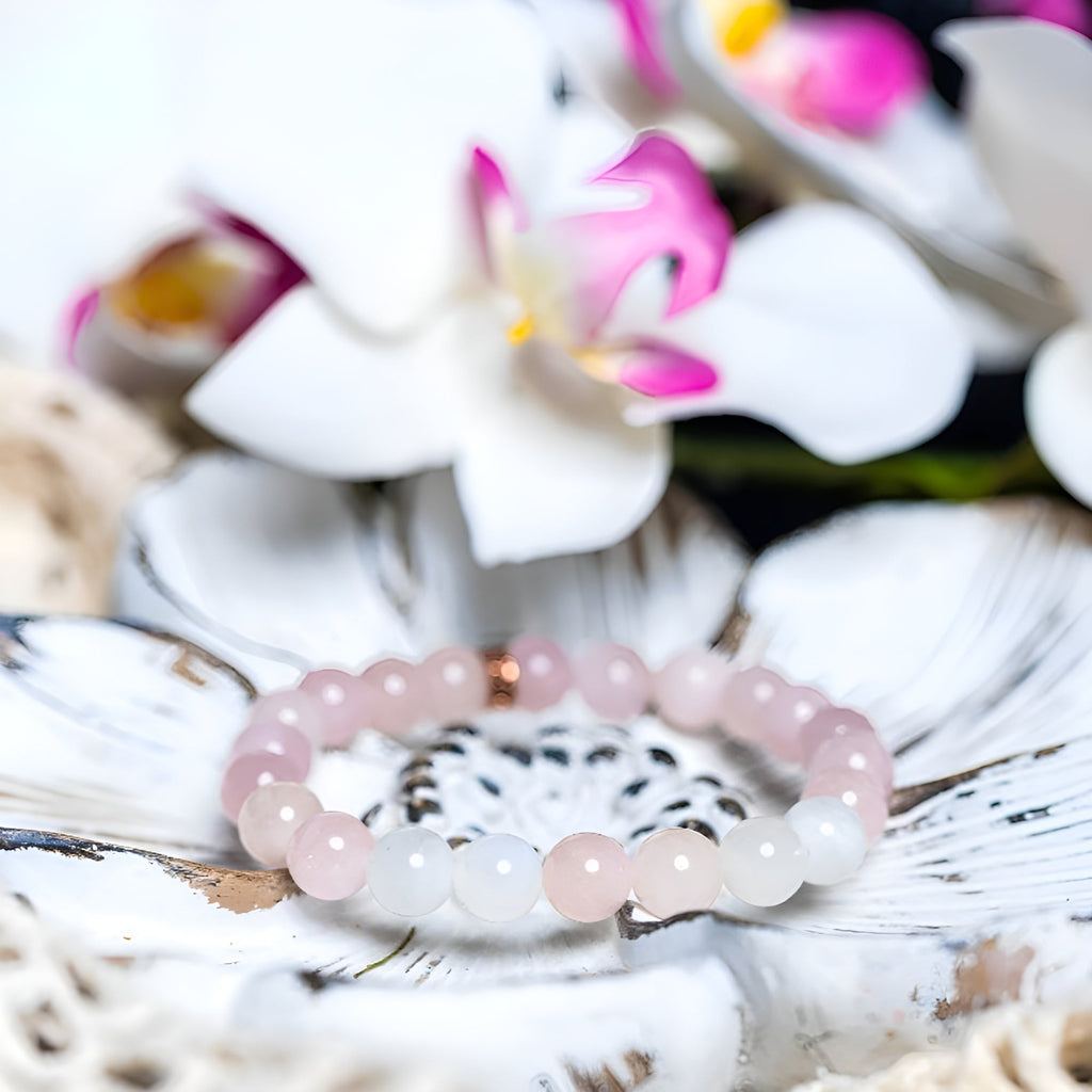 Rose Quartz And Moonstone Energy Bracelet