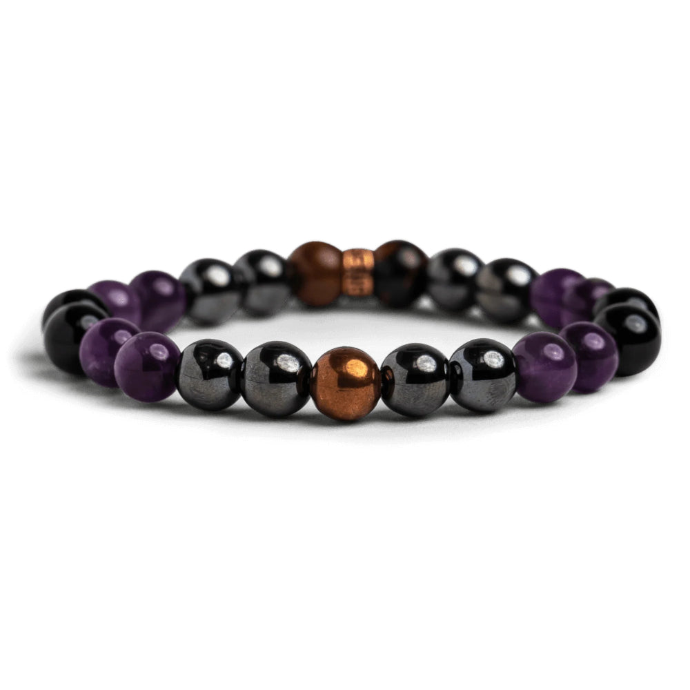 Hematite And Amethyst Bracelet