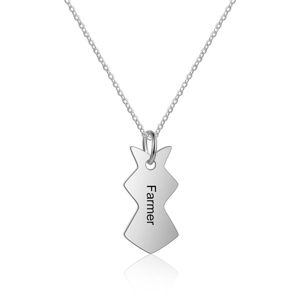 3 Pcs Heart Shape Personalized Name Necklace - Personalized Jewel