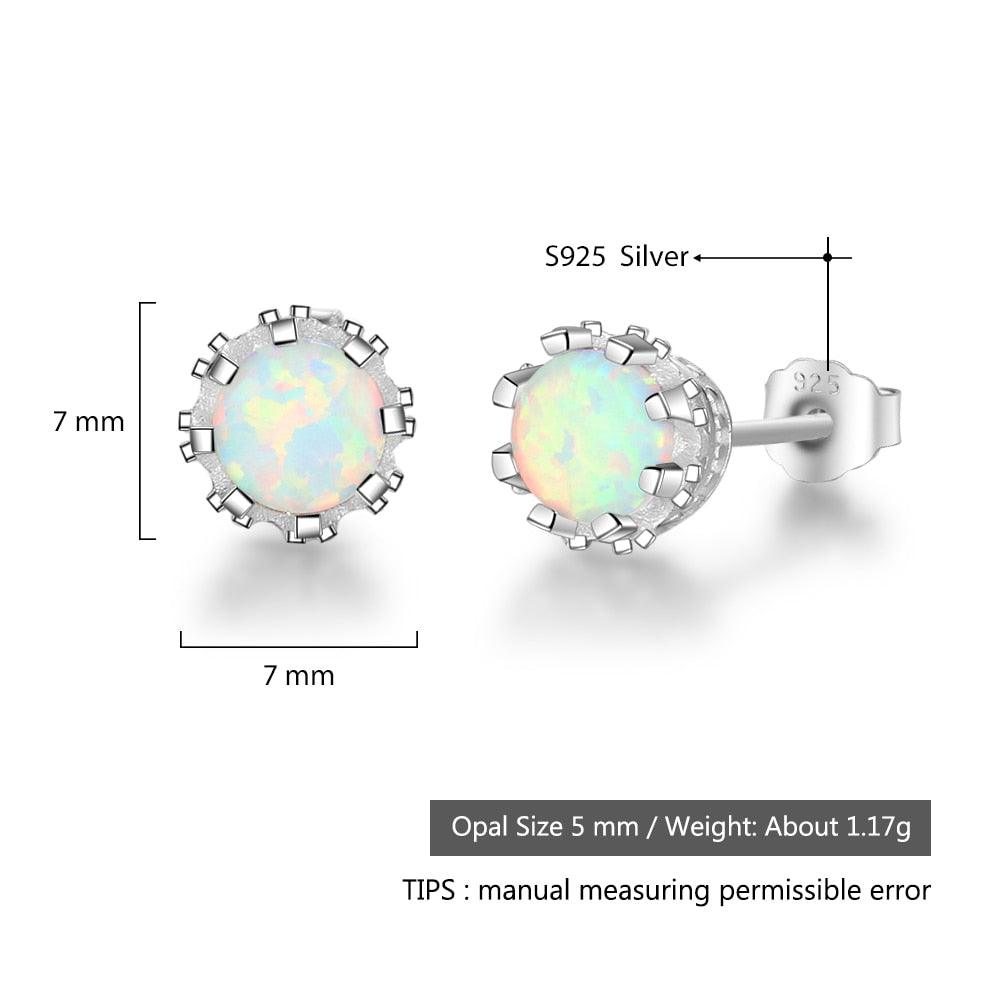 7MM Milky Round Opal Earring for Wome - Personalized Jewel