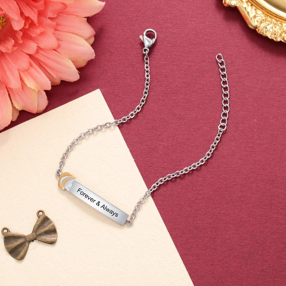 925 Sterling Silver Big Sister Tag - Chain Bracelet with Custom Name Engraved - Fashion Jewelry Gifts for Women - Personalized Jewel