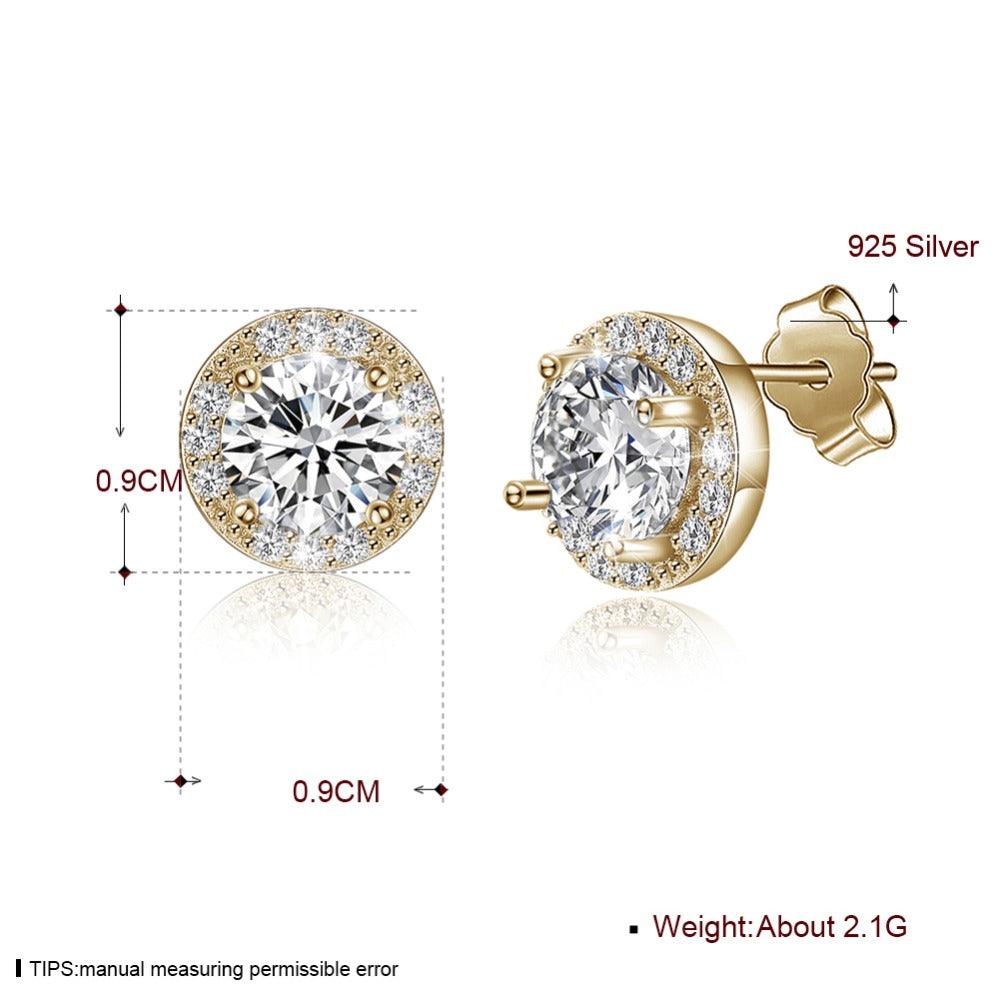 925 Sterling Silver Cubic Zirconia Stud Earrings - Personalized Jewel