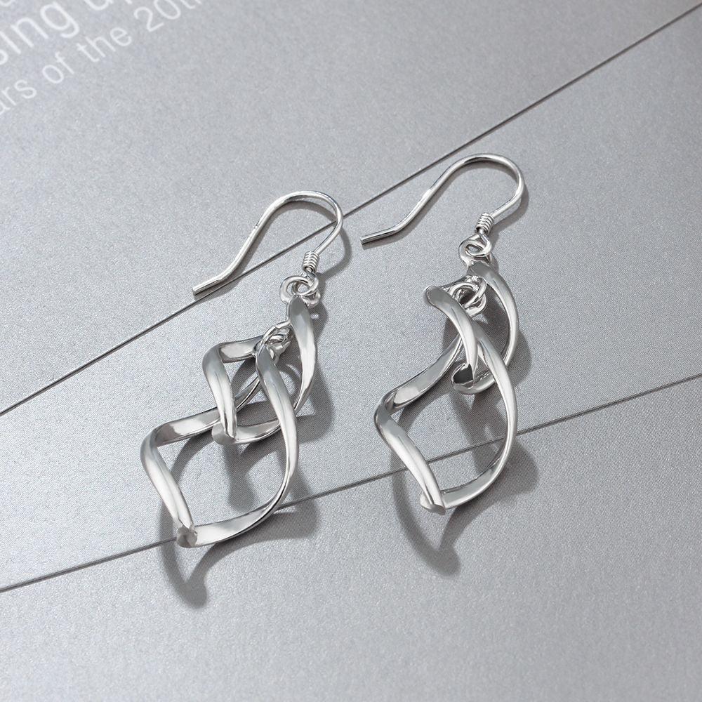 925 Sterling Silver Double Twisted Drop Earring - Personalized Jewel