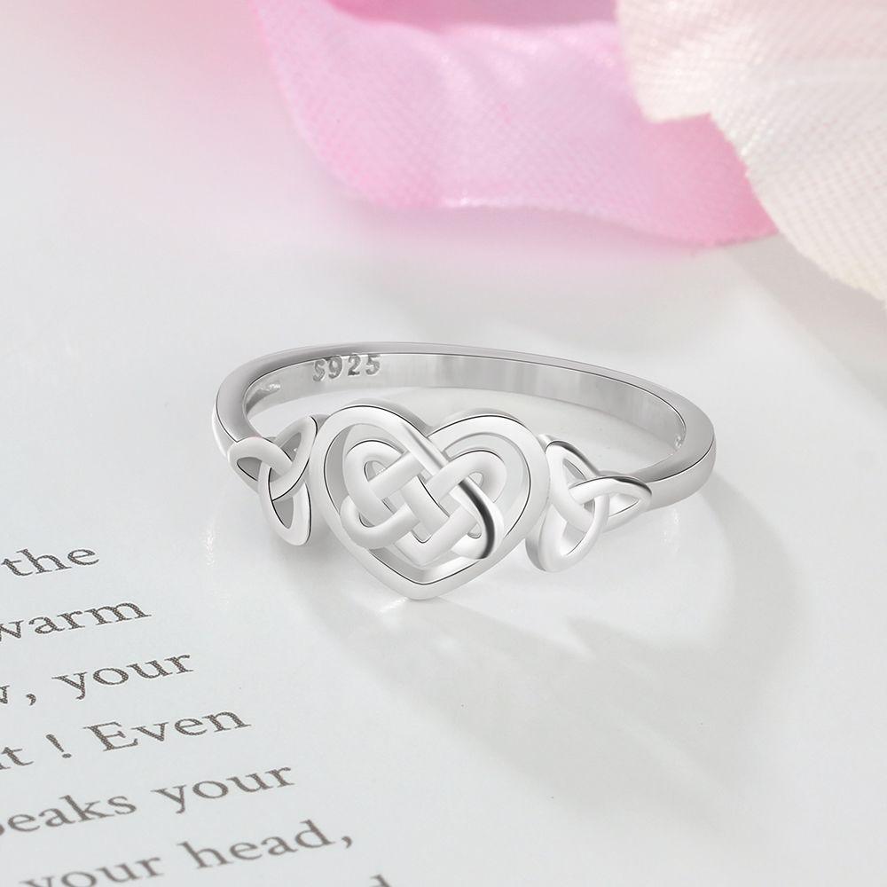 925 Sterling Silver Heart Engagement Ring, Trendy Fashion Jewelry Gift for Women - Personalized Jewel
