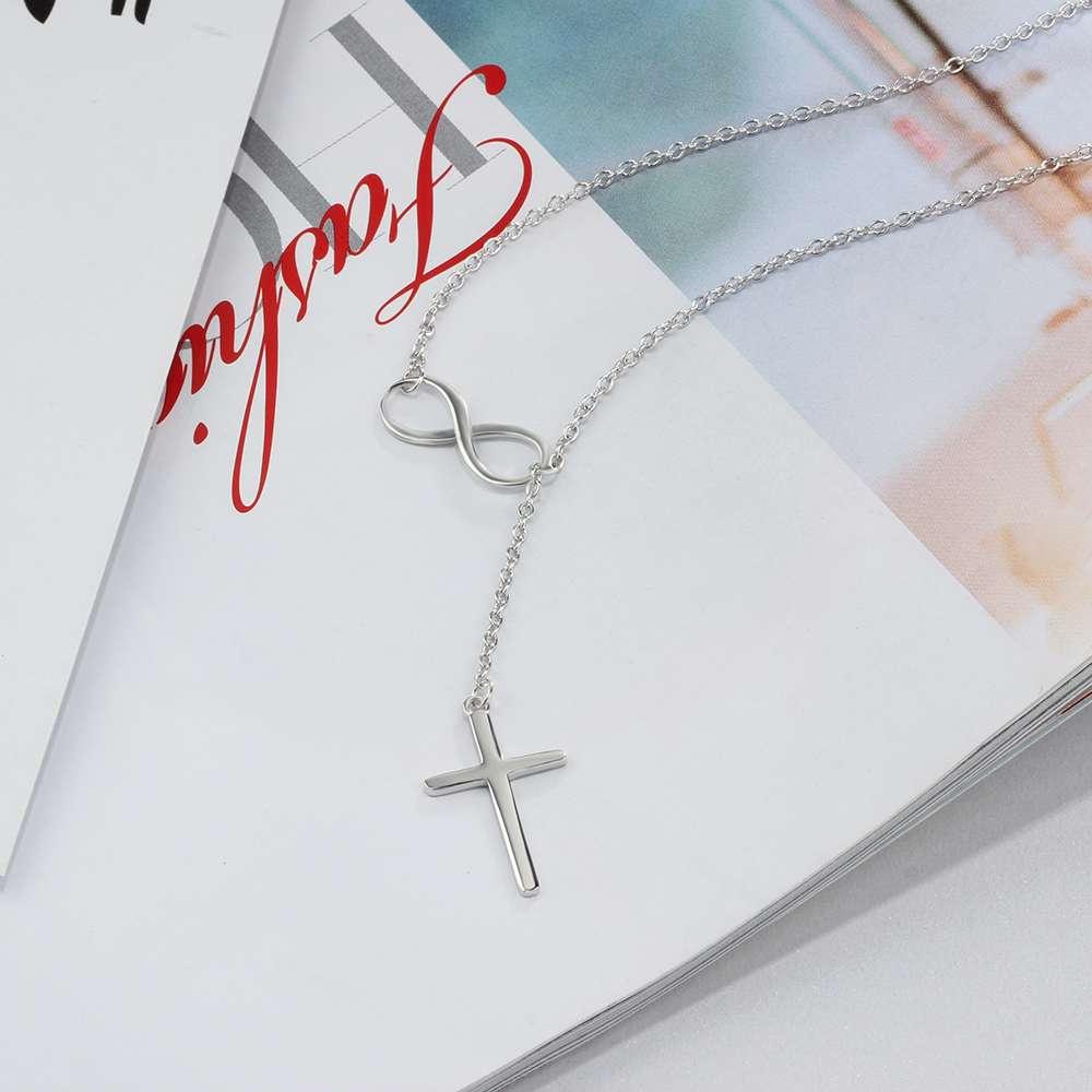 925 Sterling Silver Infinity Love Necklaces for Women with Cross Pendant - Personalized Jewel