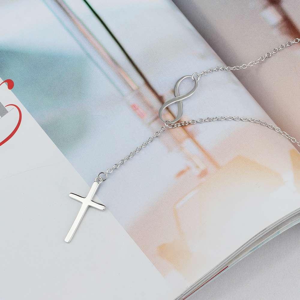 925 Sterling Silver Infinity Love Necklaces for Women with Cross Pendant - Personalized Jewel
