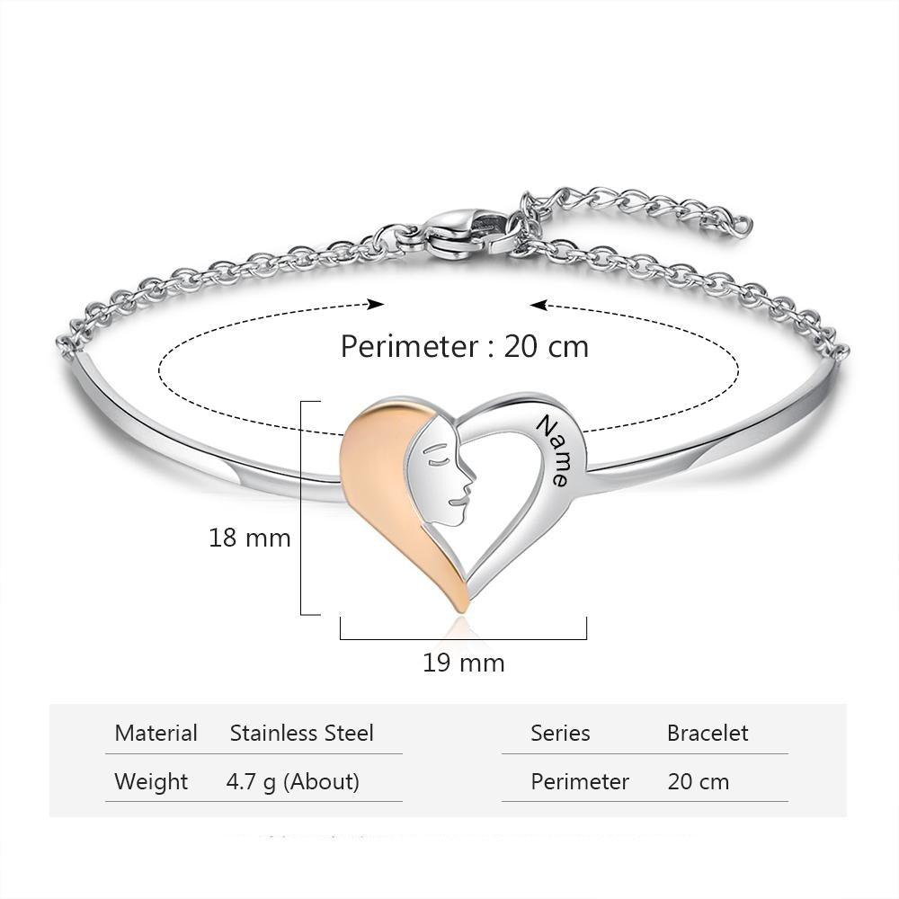 925 Sterling Silver Love My Sister Tag - Chain Bracelet with Custom Name Engraved - Fashion Jewelry Gifts for Women - Personalized Jewel