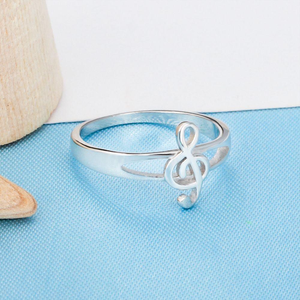 925 Sterling Silver Musical Notes Pattern Rings for Women, Fashion Jewelry Gift for Music Lovers - Personalized Jewel