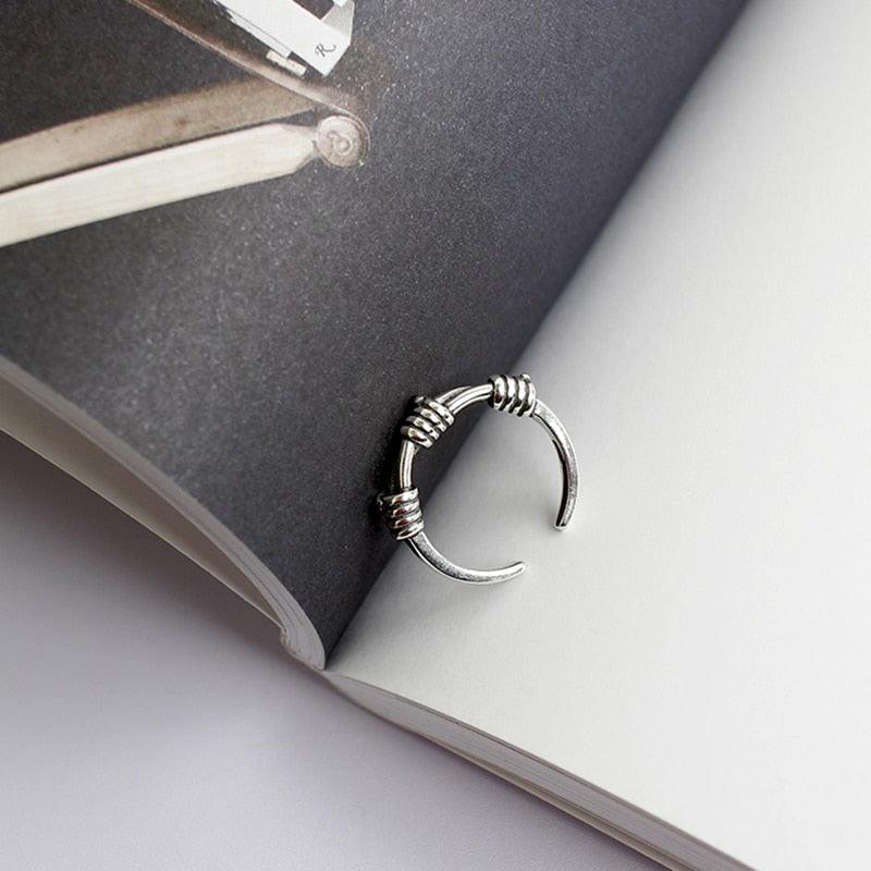 925 Sterling Silver Open Cuff Adjustable Ring, Fashion Jewelry Gift for Women - Personalized Jewel