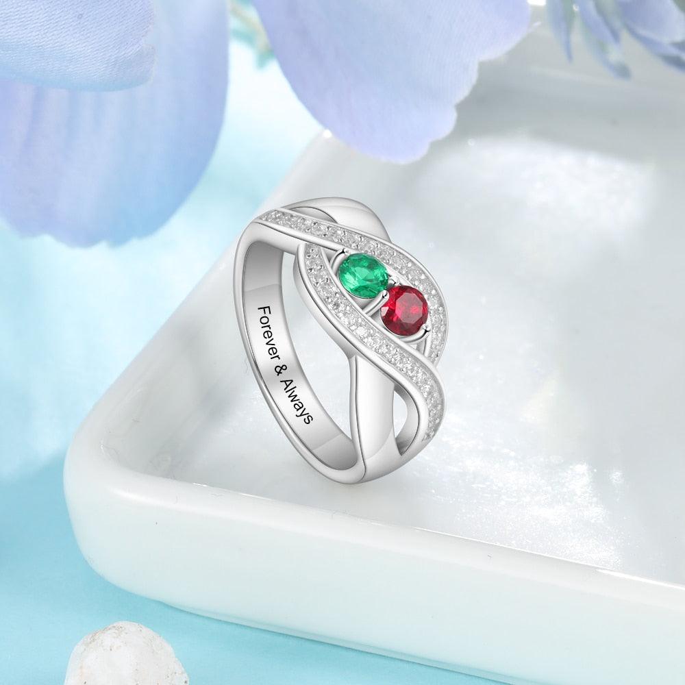 925 Sterling Silver Promise Birthstone Ring Perfect Gift Choice for Women of All Ages - Personalized Jewel