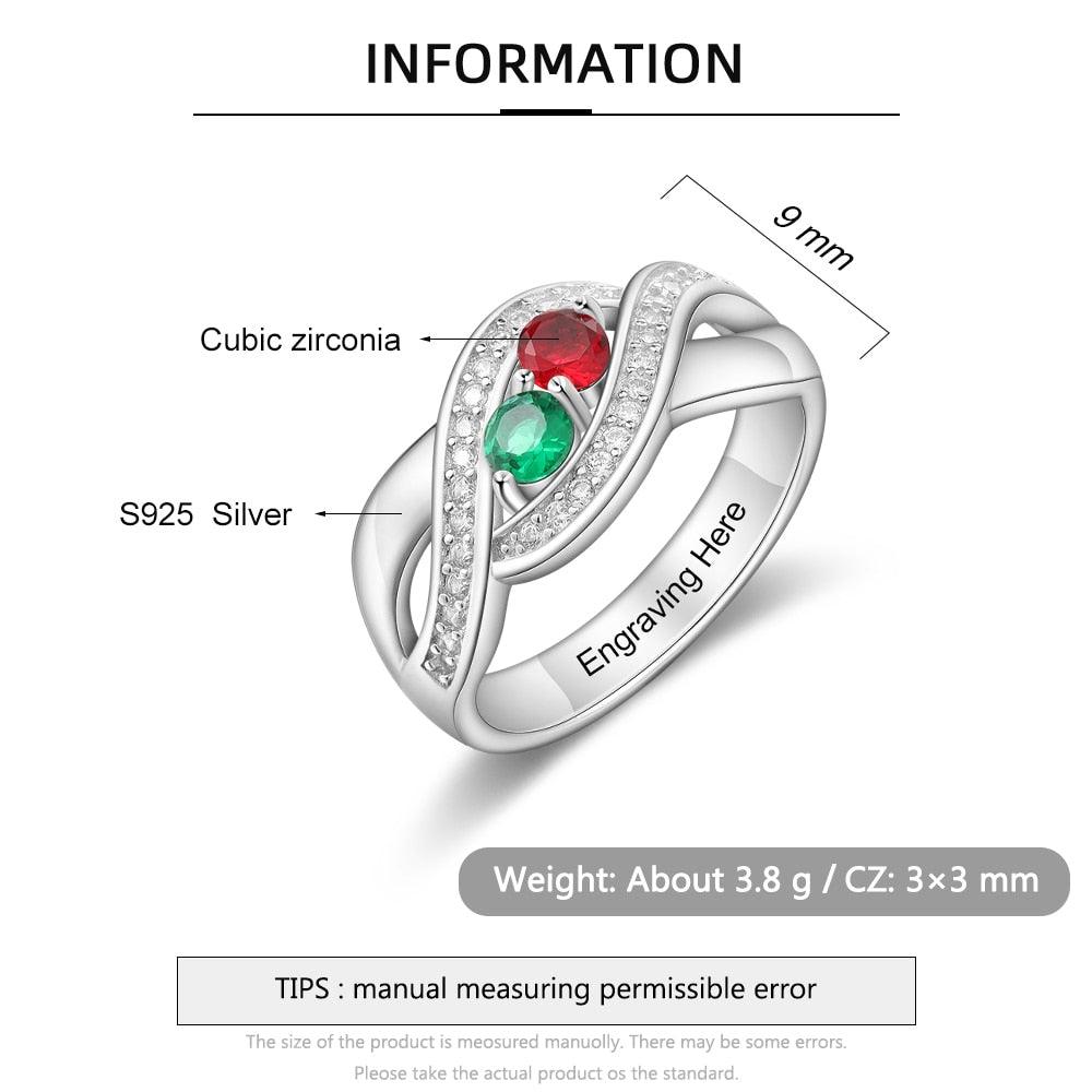 925 Sterling Silver Promise Birthstone Ring Perfect Gift Choice for Women of All Ages - Personalized Jewel