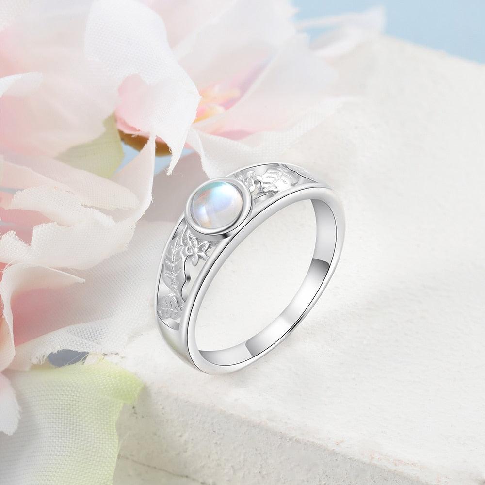 925 Sterling Silver Promise Ring, Flower Leaf Wedding Ring - Fashion Jewelry Collection Band - Perfect Choice For Women Of All Ages - Personalized Jewel