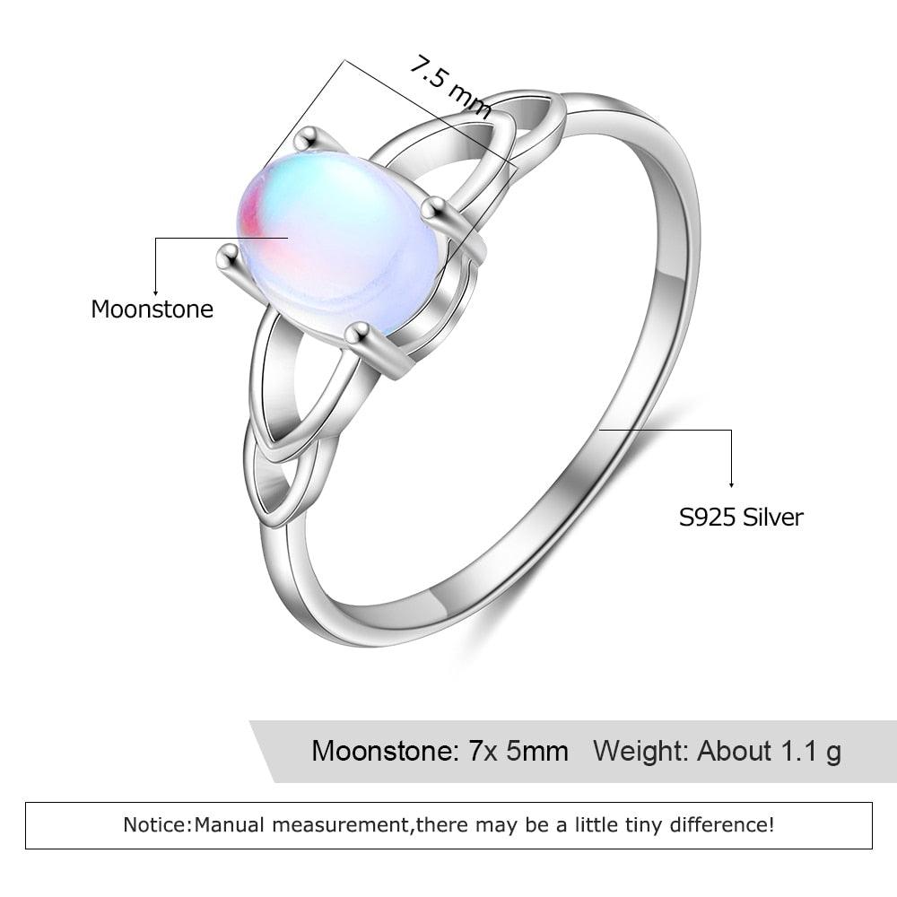 925 Sterling Silver Ring - Classy Oval Moonstone Ring - Suitable To Women Of All Ages - Personalized Jewel