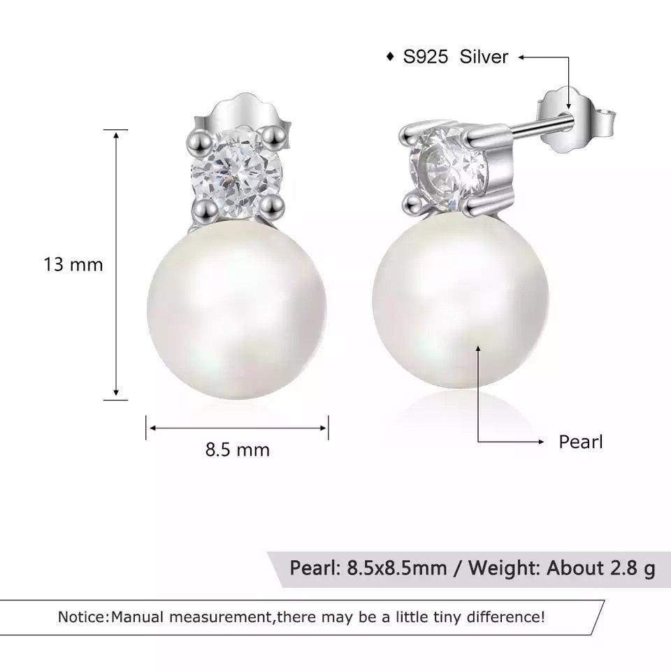 925 Sterling Silver Rounded Pearl Earring Stylish Accessory for Women - Personalized Jewel