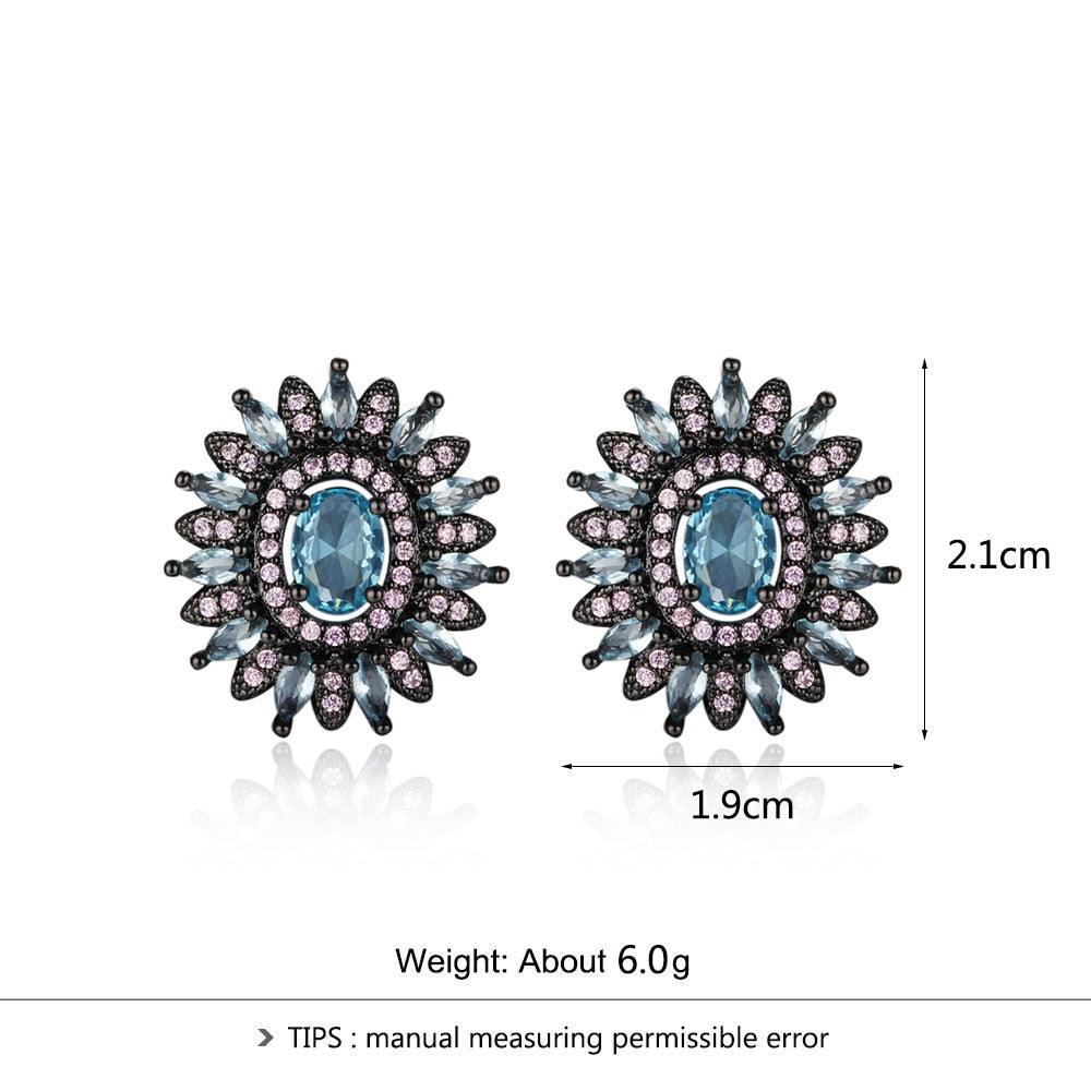 925 Sterling Silver Stud Earrings for Women- Sunflower Earrings for Women - Personalized Jewel