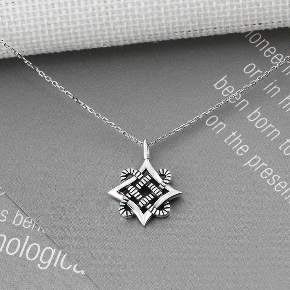 925 Sterling Silver Vintage Art Design Pendant Necklace, Fashion Party Jewelry for Women - Personalized Jewel