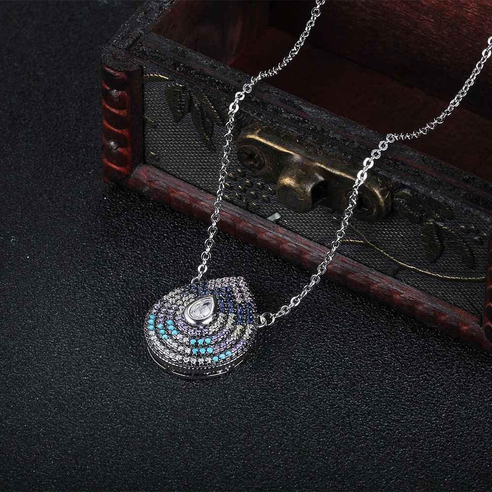 925 Sterling Silver Water Drop Pattern Cubic Zirconia Pendant Necklaces Gift for Women - Personalized Jewel