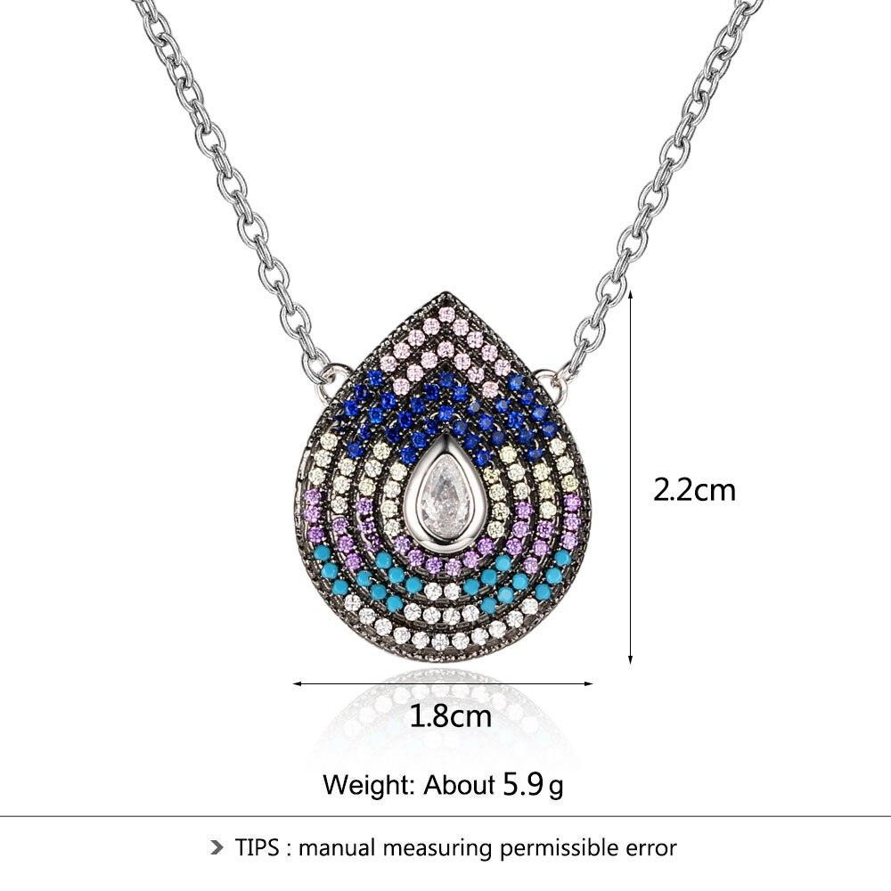 925 Sterling Silver Water Drop Pattern Cubic Zirconia Pendant Necklaces Gift for Women - Personalized Jewel