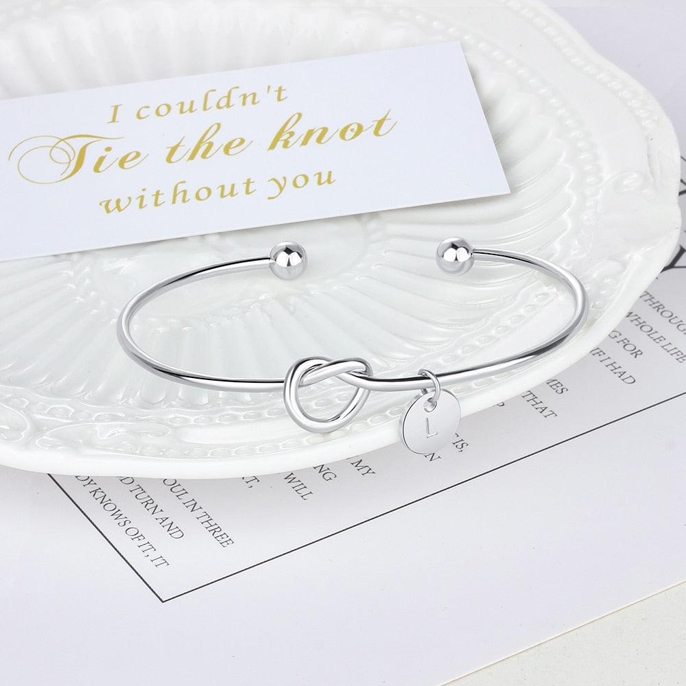 Bangles for Women in 3 colors, Option to Carve Any Letter from A-Z, Jewelry for Bridesmaid - Personalized Jewel