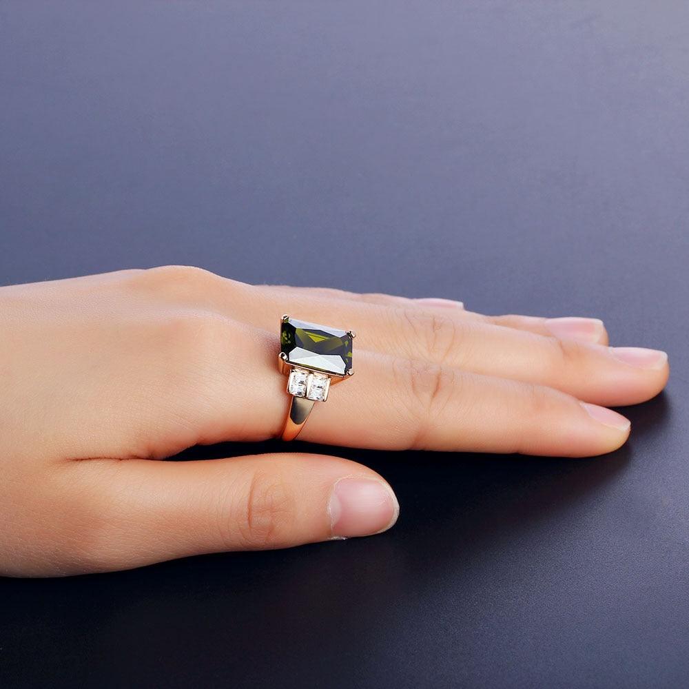 Broadside Square 14mm Gold Color Rings Fashion Jewelry Gift for Women - Personalized Jewel