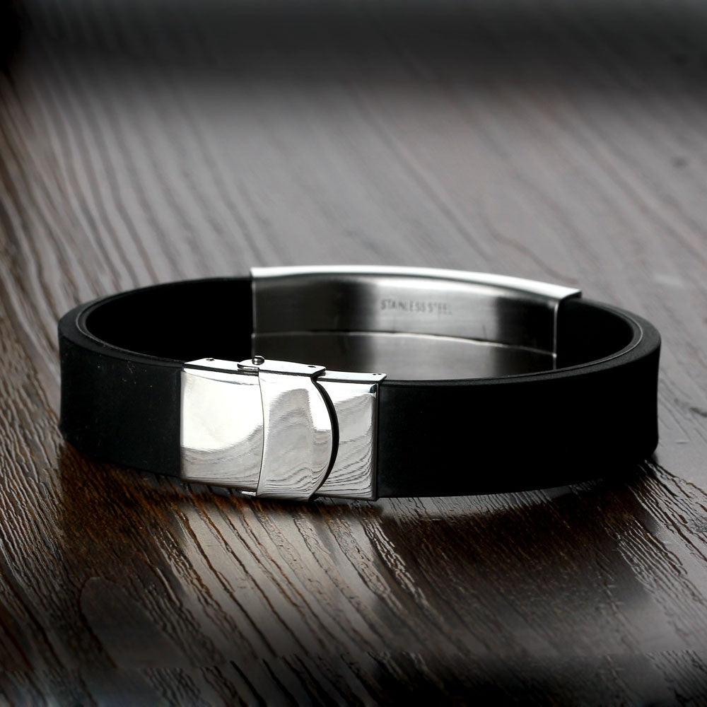 Christian Scripture Stainless Steel Bracelet for Men - Cross & Scripture Engraving Cuff Bracelet For Men - Personalized Jewel