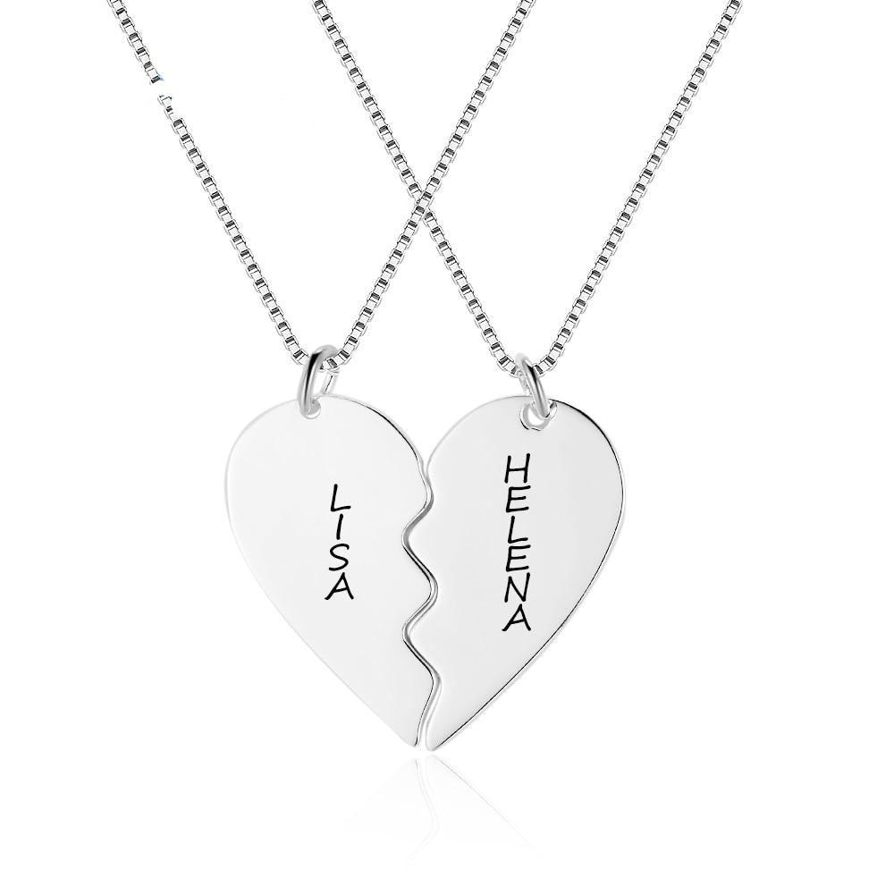 Couple Hearts Pendant, Stainless Steel pendant for Women, Engraved Necklace for Women - Personalized Jewel
